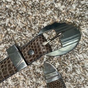 Vintage MZ Accessories Genuine Lizard Lined Belt Made In The USA